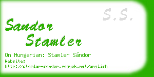 sandor stamler business card